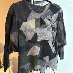 Shammy leather skirt and top